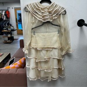 Petite Amalie silk organdy ruffle top and skirt